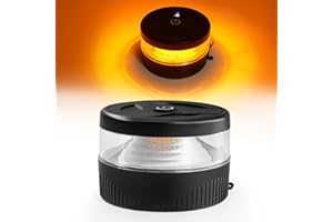 Agrieyes USB-C Wireless Beacon Light, 32 LED Rechargeable Strobe Lights with Magnetic, Mini Amber Flashing Warning Emergency Safety Lights for Trucks Vehicles Tractor, Portable Waterproof