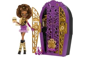 Monster High Skulltimate Secrets Doll and Accessories Set, Hauntlywood Mysteries Clawdeen Wolf with Reveal Closet & 19+ Glam Surprises Like Doll Clothe