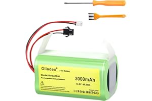 OLIADEO RVBAT850 for Shark Ion Battery Replacement - for Shark RV750 Battery - RV1001AE AV1010AE R761 RV850 RV1000S RV1000VL RV750_N Li-ion Robot Vacuum Cleaners 3.0Ah Lithium RVBAT700 (2 Prong 3 Prong)