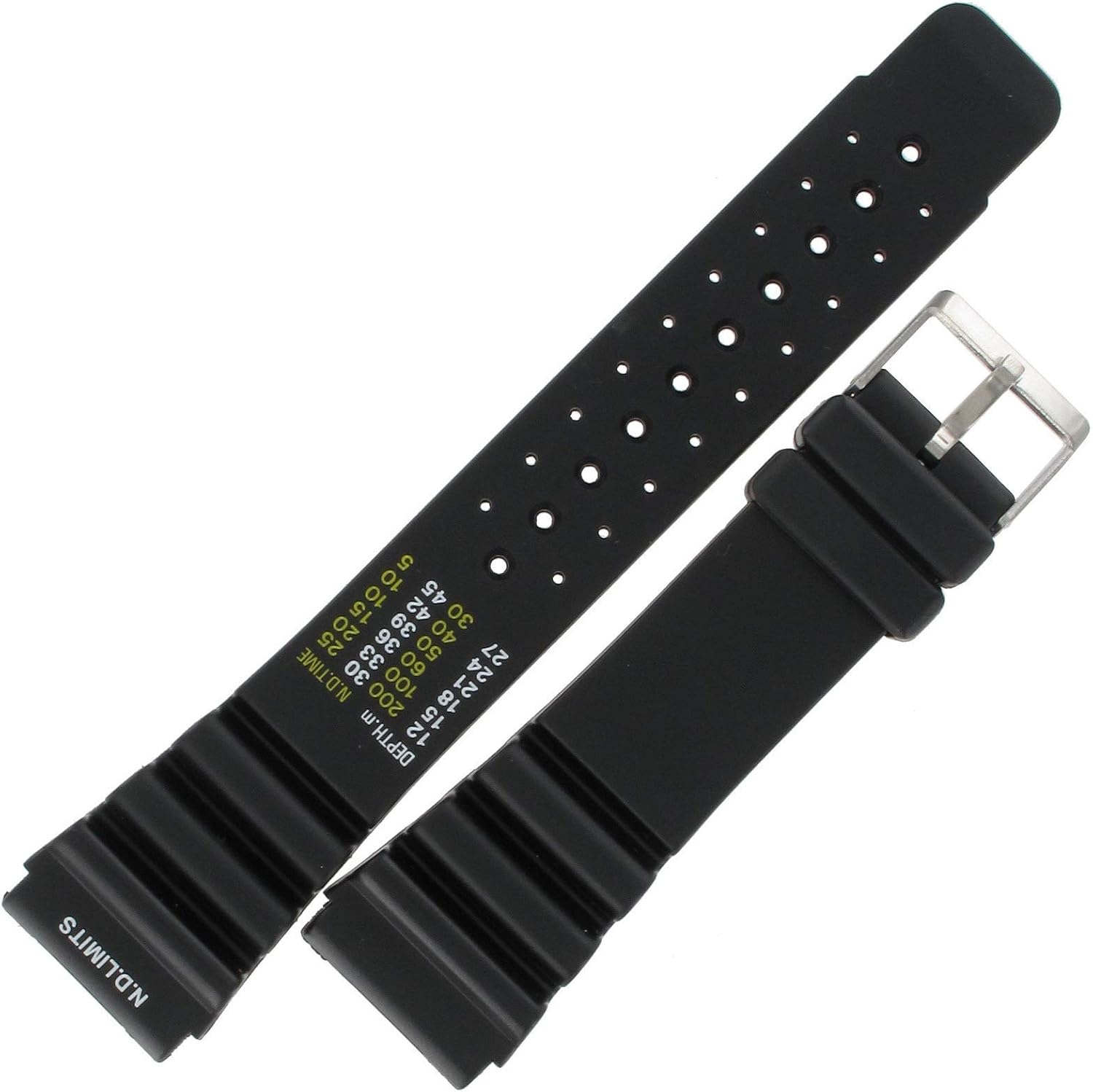24mm Black Rubber/PVC Diver Replacement WatchBand