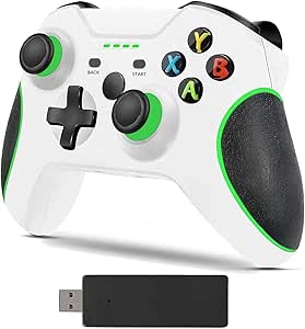 Xbox one Wireless Controller PC Game Controller, Zamia 2.4GHZ Wireless Game Controller Compatible with Xbox One/One S/One X and PC with Built-in Dual Vibration（White）