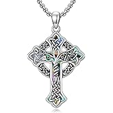 PARYFO Celtic Necklace for Men Women 925 Sterling Silver Wooden Celtic Pendant Necklace with Ebony lrish Jewelry Gift for Men Women