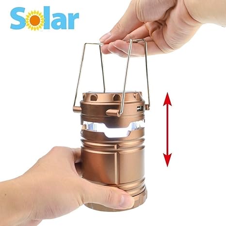 Bright 6 LED Solar Camping Tent Lamp Rechargeable lantern Solar Rechargeable