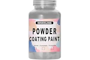 ninesung Powder Coating Paint for Metal Surfaces | Car Paint | Building Materials | Powder Paint for Steel Structures, Factories, Buildings, Playgrounds, Gardens (Light Grey, 4 oz)