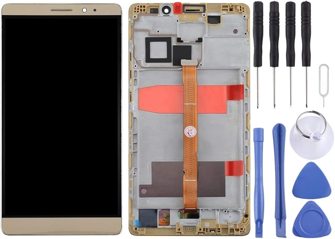 Phone Repair Lcd Screen Replacement LCD Screen and Digitizer Full Assembly with Frame, for Huawei Mate 8 (Color : Gold)