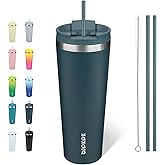 BJPKPK 26oz Stainless Steel Insulated Tumbler With lid And Straw Travel Coffee Thermal Tumblers Cup For Women And Men,Navy Blue