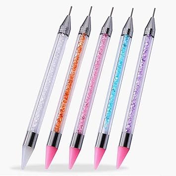 Nail Art Pens Amazon amazon com 3d nail art pens acrylic nail brush dual ended diamond picker rhinestone dotting pen nail salon art design french diy manicure tools for