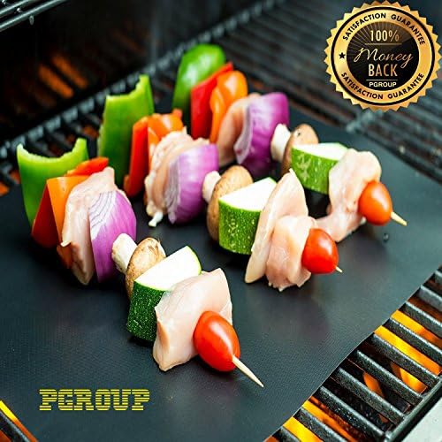 Grill Mat for Gas, Charcoal &amp; Electric Grills - Nonstick Set of 1 – BBQ Grill &amp; Baking Mats – Reusable and Easy to Clean – 15.75 x 12.99 inch - Glass Fiber - Heavy Duty 600 Degree - Safety