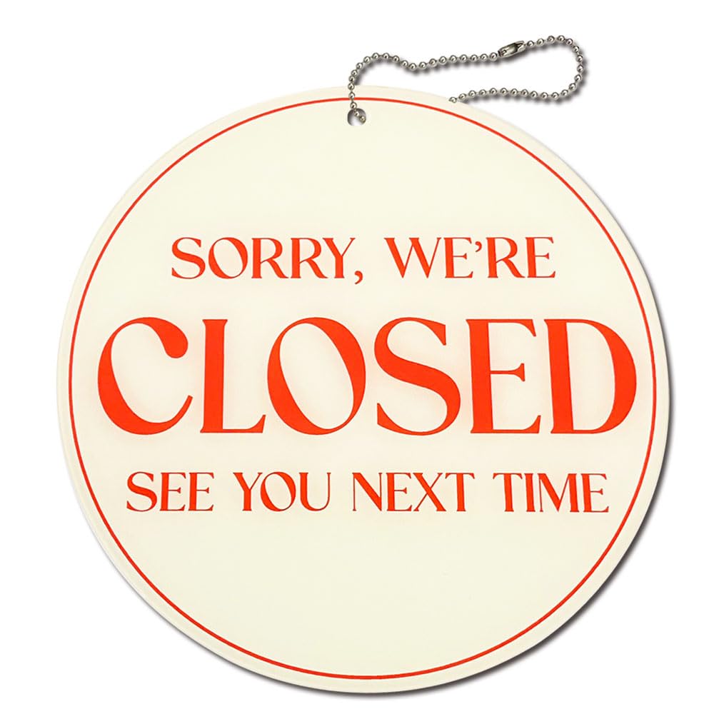 GEEKBEAR Modern, Retro, or Vintage Acrylic Business Deco Sign - Unique Design, Durable (02. Closed Orange)