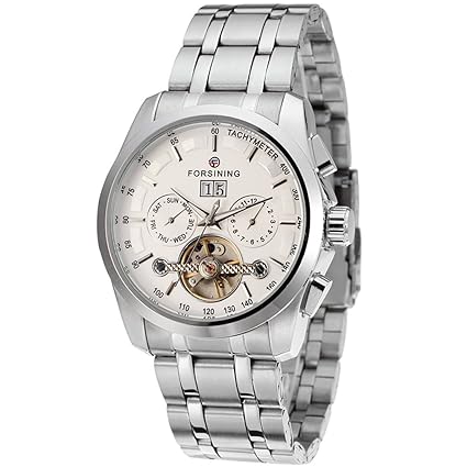 Forsining Men's Automatic Stainless Steel Analogue Tourbillon Wristwatch FSG9404M4S2