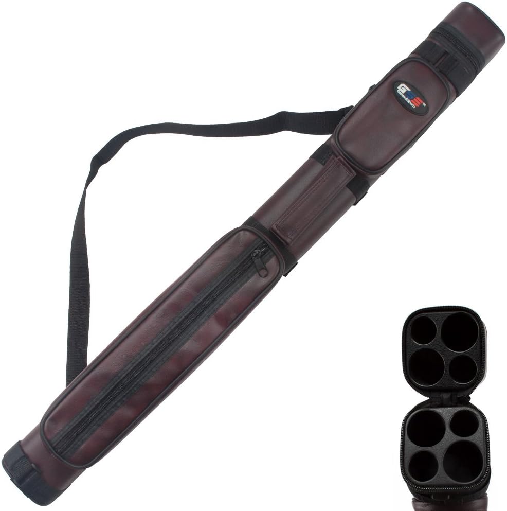GSE Games & Sports 2x2 Hard Billiard Cue Stick Portable Case Pool Cue Carrying Case (Holds 2