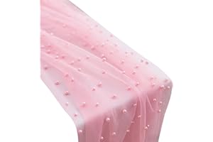 Gauze Table Runner, Cuttable Soft Tulle Tablecloth Spring Easter Decorations, Romantic Pink Tulle Runners for Holiday Wedding