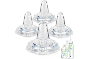 JOYFEED Sippy Straw Cup Nipples for Dr. Brown's Narrow Baby Bottle & Glass Bottles and Narrow Sippy Spout Bottles,Soft Silicone Transitional Nipple, No-Spill Sippy Nipple,6m+,4-Count