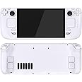 eXtremeRate Replacement Full Set Housing Shell with Buttons for Steam Deck OLED Handheld Console, Custom DIY White Faceplate Back Plate Trackpad Case for Steam Deck OLED Console - Without Console