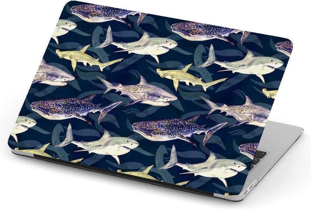 [ Compatible with Older Version MacBook PRO Retina 13 inch (Model A1425 & A1502 - Year 2012-2015) ] Full Body Hard Case Cover - Sharks Variety Blue Tiger Whale