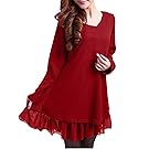 ZANZEA Femme Sweater Tricot Lâce Manche longue Haut Pull Mini-robe Cardigan Sweats