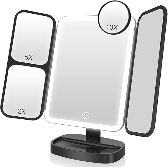 Easehold Shaving Mirror Vanity Makeup Mirror with 38 Led Lights 2X/5X