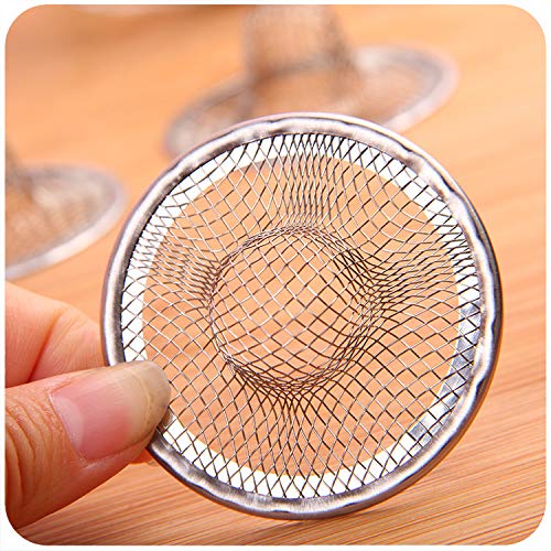 Dr. Luck 2pcs Stainless Steel Mesh Metal Sink Strainer Bathtub Drain Hole Hair Catcher Drain Hole Filter Trap - Thumbnail 5