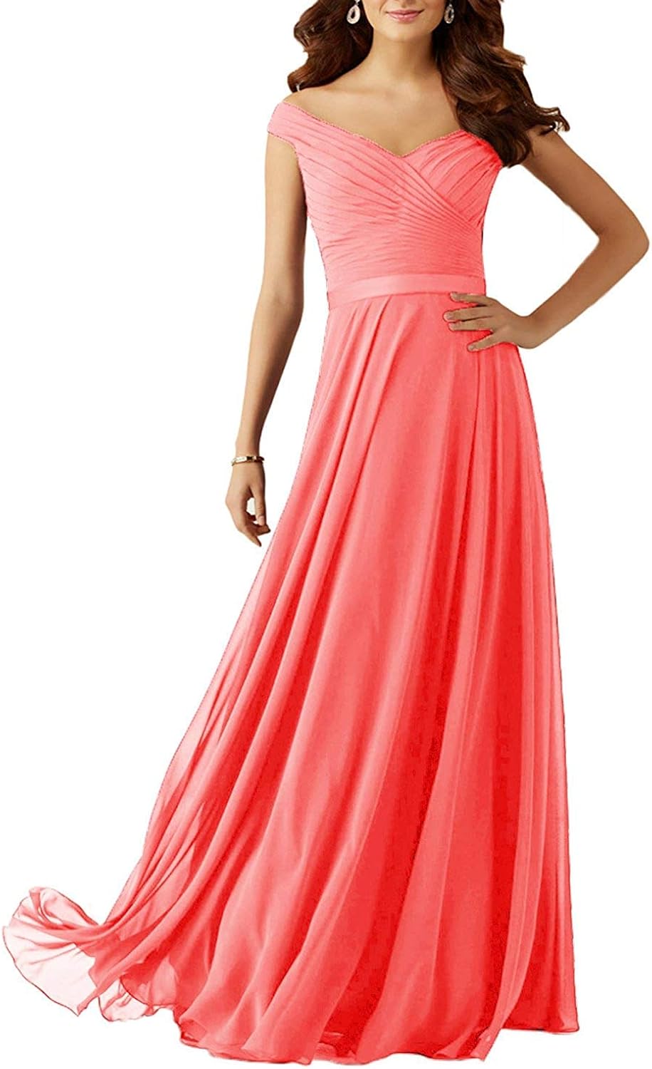 plum off the shoulder bridesmaid dress