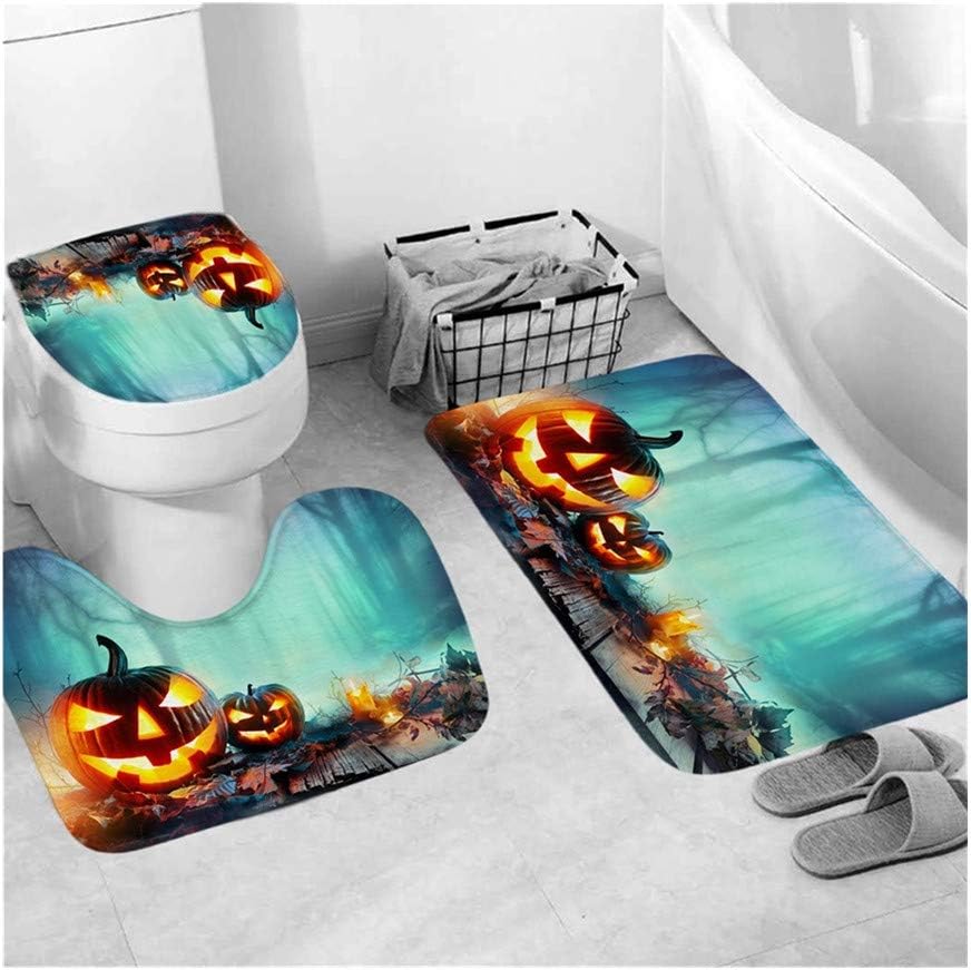 Holata Halloween 3PCS Non-Slip Bath Mat Festival Bathroom Kitchen Carpet Door Mats Decor