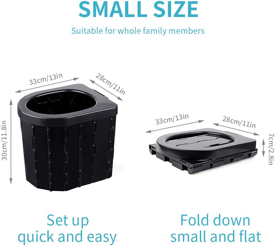 ipekar Portable Folding Toilet, Upgrade Camping Toilet, Porta Potty Car Toilet, Travel Potty Perfect for Camping, Hiking, Trips, Construction Sites : Sports & Outdoors