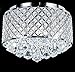 New Galaxy Lighting 4-Light Chrome Finish Round Metal Shade Crystal Chandelier Semi-Flush Mount Ceiling Fixture