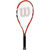Wilson Federer Adult Recreational Tennis Racket - Grip Size 3 - 4 3/8", Red/White/Black
