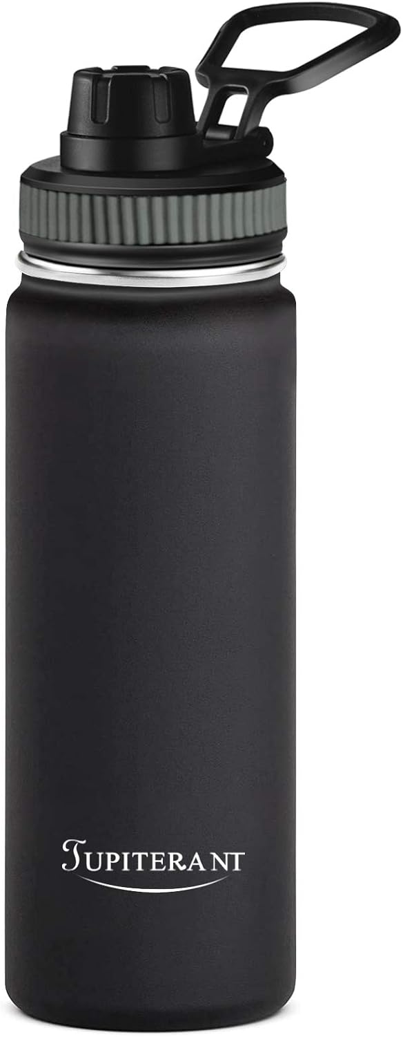 JUPITERANT Water Bottles, Simple Sports Insulated Flask Mug-Modern Hydro Bottle Cold&Hot 24/32OZ-Double Wall Stainless Steel-2Caps(Straw Lid&Chug Lid) : Sports & Outdoors