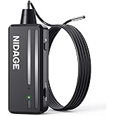 Inspection Camera NIDAGE Wireless Endoscope 2025 Top Tiny WiFi Borescope 3.9mm 1080P HD Endoscope Camera with Light IP67 Waterproof Semi-Rigid Snake Cam for iPhone, Android, Tablet, 5FT