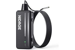 Inspection Camera NIDAGE Wireless Endoscope 2025 Top Tiny WiFi Borescope 3.9mm 1080P HD Endoscope Camera with Light IP67 Waterproof Semi-Rigid Snake Cam for iPhone, Android, Tablet, 5FT