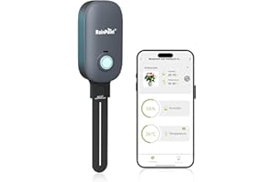 RAINPOINT Bluetooth 2-in-1 Soil Moisture & Air Temp Meter, App Remote Monitoring, 20 Plant Database, Compatible with WiFi Hub