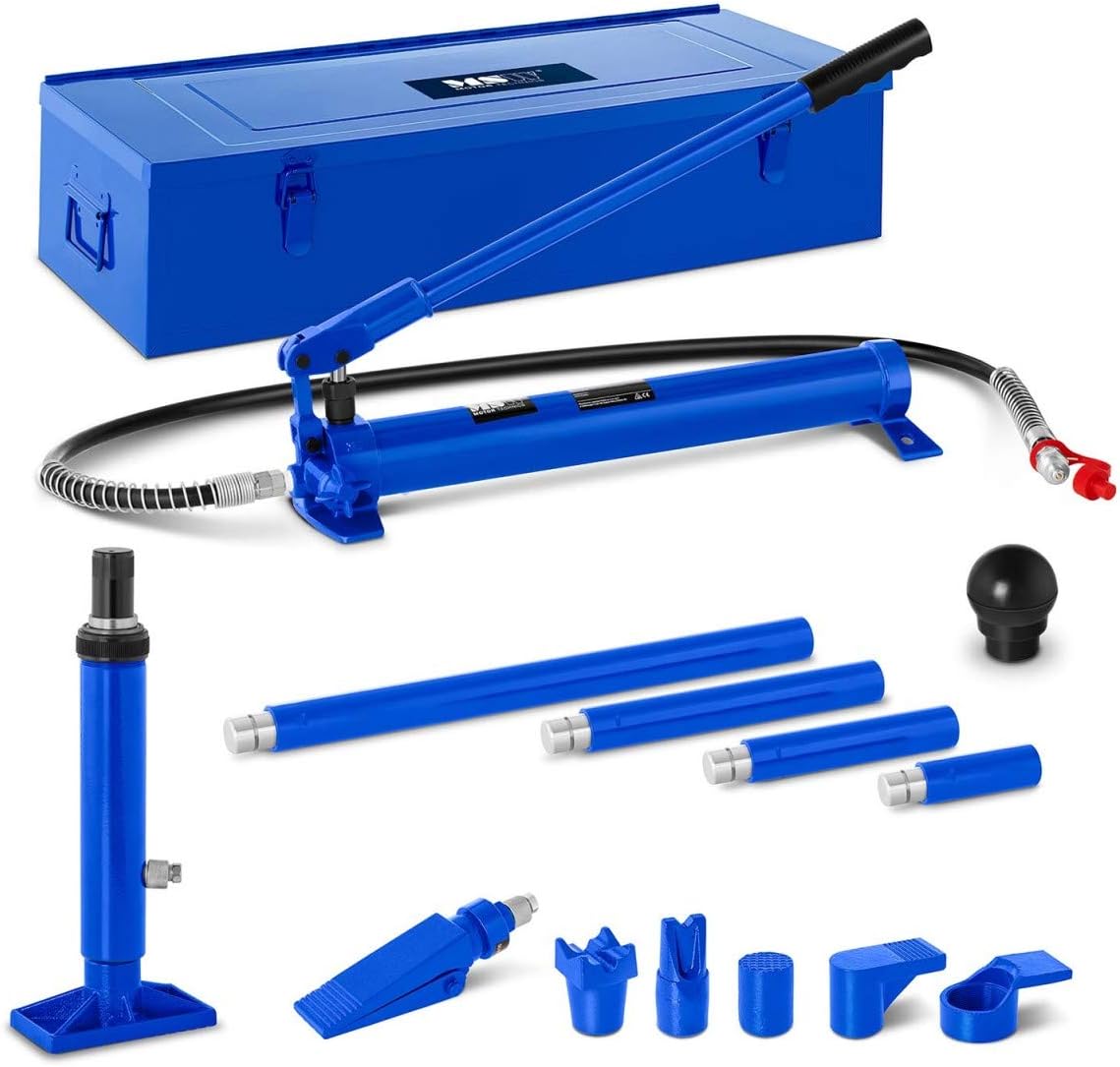 MSW Gato Carrocero Expansor Hidráulico MSW-KP-10 (Carrera del Pistón 135 mm, Incluye 4 Extensiones, Carga Máxima 10.000 kg)