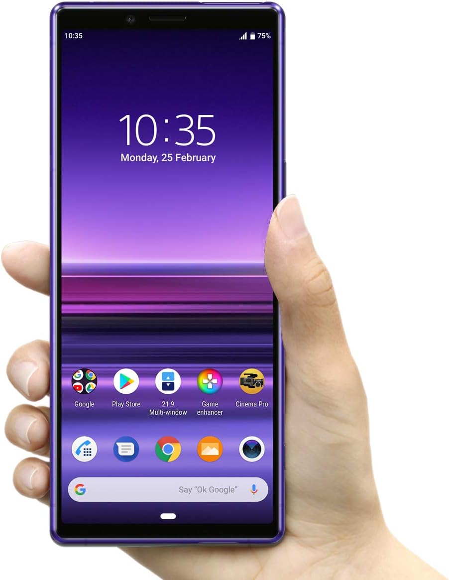 Amazon Com Sony Xperia 1 Unlocked Smartphone 6 5 4k Hdr Oled Cinemawide Display 128gb Purple Us Warranty