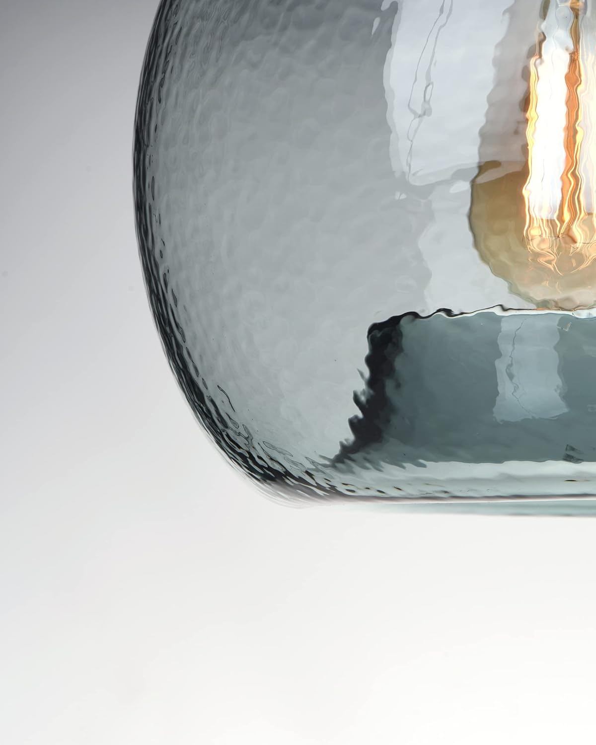 CASAMOTION Pendant Lighting Handblown Glass Light Fixture for Kitchen Island, Chandelier for Farmhouse, Dining Room, Hallway, Entryway, Restaurant, 1 Globe Recycled Blue, 11 inch Diam 17 inch Height - - 