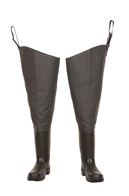 LEMIGO grüne Watstiefel, Angeln, Jagd - solide, Rutschfeste Sohle, 41-46 EU