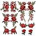 Prohouse 12PCS(6 Pairs) Embroidery Lace Flower Fabric Applique Sew on Patches Embroidered Patch DIY for clothings,jeans