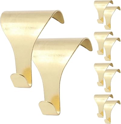 Merriway BH04788 10 Pcs EB Brass Plated Picture Rail Hooks Pack of 10