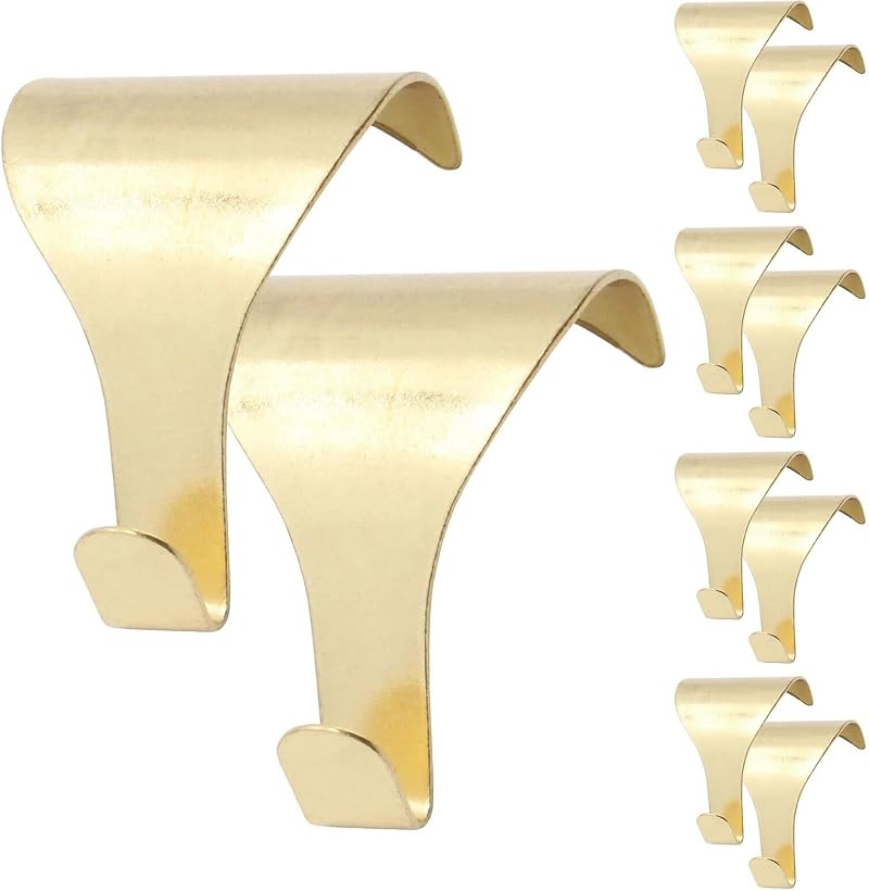 Merriway BH04788 10 Pcs EB Brass Plated Picture Rail Hooks Pack of 10