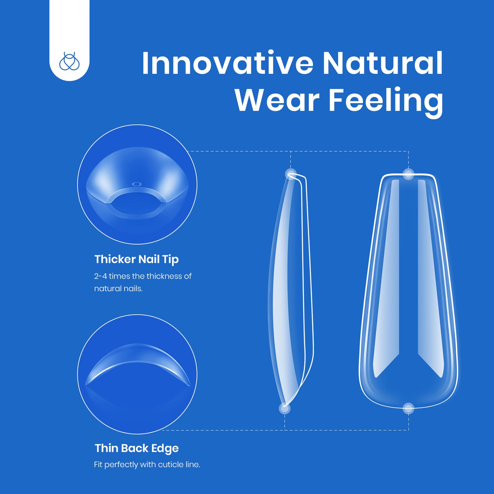 Beetles Acrylic Nails Kit 500Pcs Long Coffin Pre-Shaped Clear Full Cover Soft False Nails, Nail Tips Soak Off Easy Nail Extension Set for DIY Nails Art Home Gift for Women - Image 3