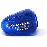 Kum 105.11.21 Polystyrene Lead Pointer 2-Hole Pencil Sharpeners with Container, Colors Vary