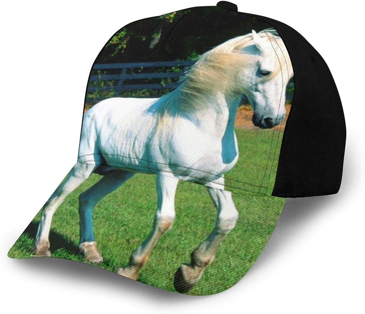White Horse Animal Classic Baseball Cap Men Women Dad Hat Twill