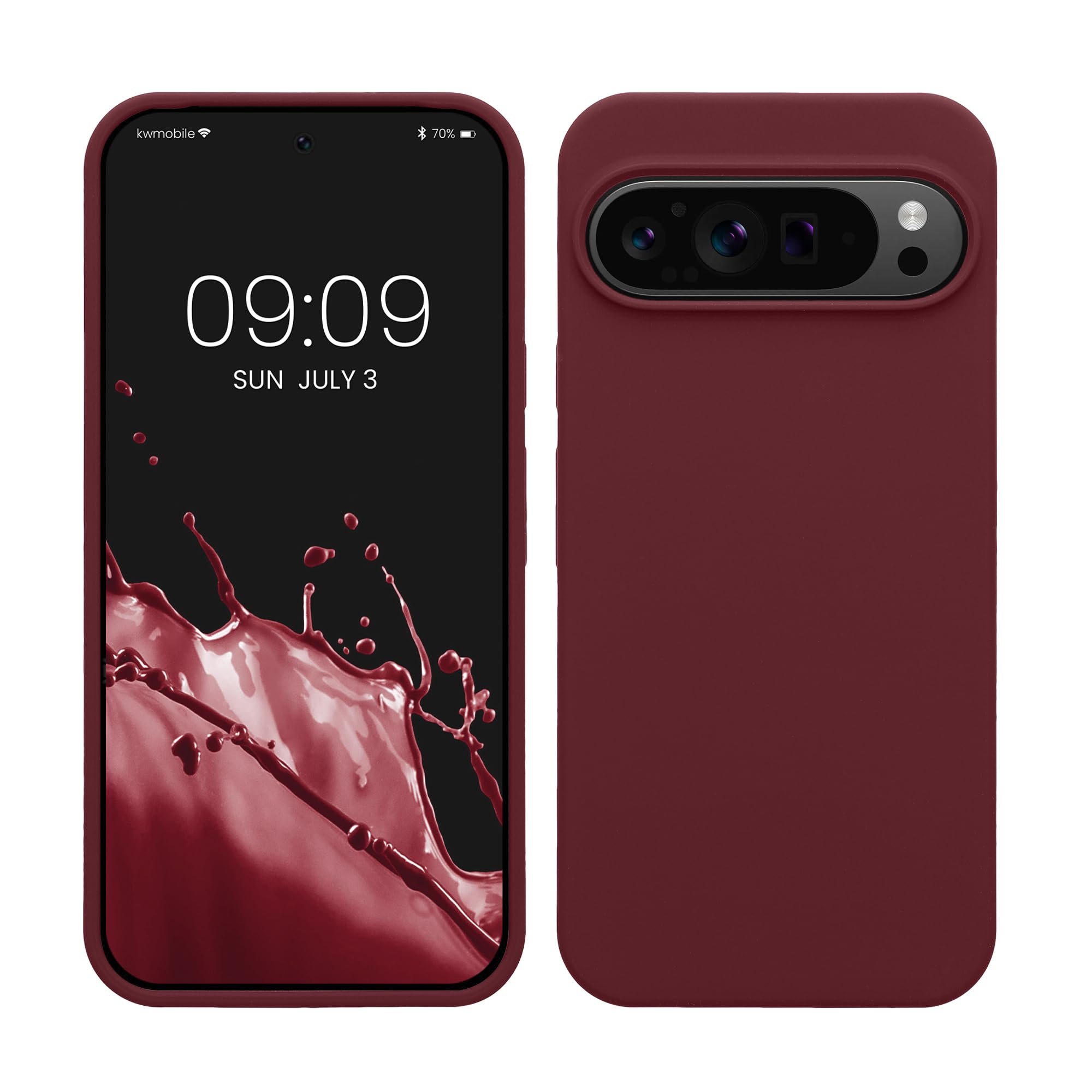 kwmobile Case Compatible with Google Pixel 9 Pro XL Case - TPU Silicone Phone Cover with Soft Finish - Bordeaux Violet — image 1