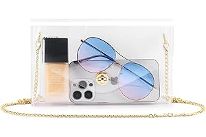 Mossio Clear Purse for Women, Stadium Approved Clear Crossbody Shoulder Handbag Clutch, for Work, Concerts, Sports Events