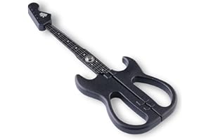 PRODUCT OF GIFU JAPAN Stratocaster Electric Guitar Scissors with Stand and Cap, Black - Fluorine Coating, Japanese Stainless Steel - Made in Seki Japan