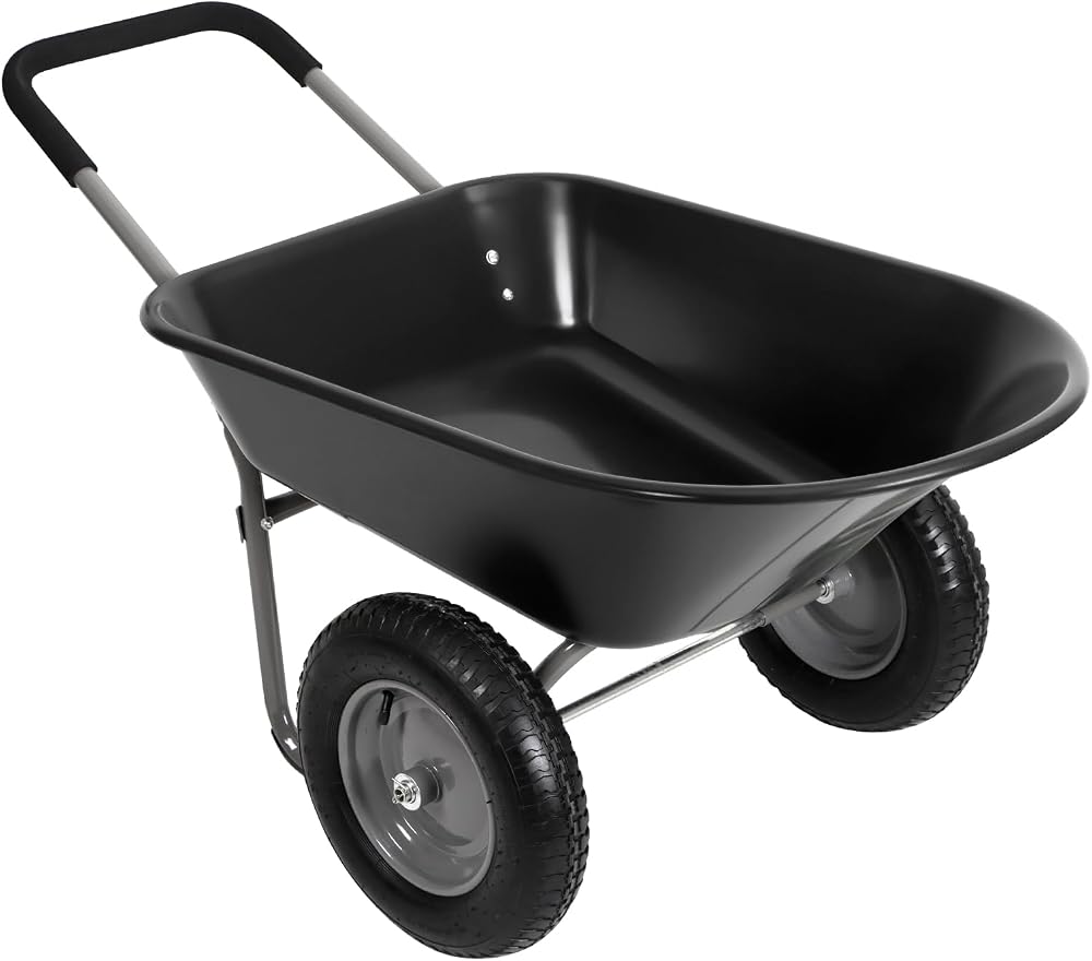 Panana Heavy Duty Garden Trolley 85L 150kg Steel Frame Pneumatic Tires