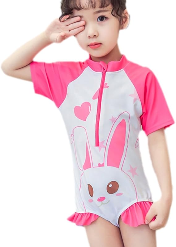 Amazon Yueguang キッズ 水着 おしゃれ 女の子 水着 ワンピース 半袖 速干 女児水着 スイムウェア水着 水遊び 海水浴 ビーチ ピンク Xxl 適応身長1 130cm 水着 通販