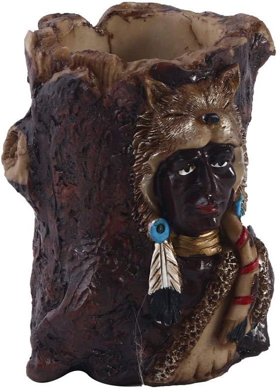 VOANZO Pencil Pen Holder, Exotic Style of Indian Tribe, Resin Pencil Pen Holder for Desk Office Accessory - Image 4