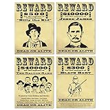 Wanted Sign Cutouts (4/Pkg)