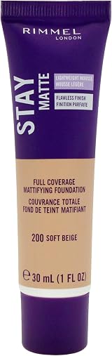 Rimmel London Stay Matte Foundation 200 Soft Beige 30ml