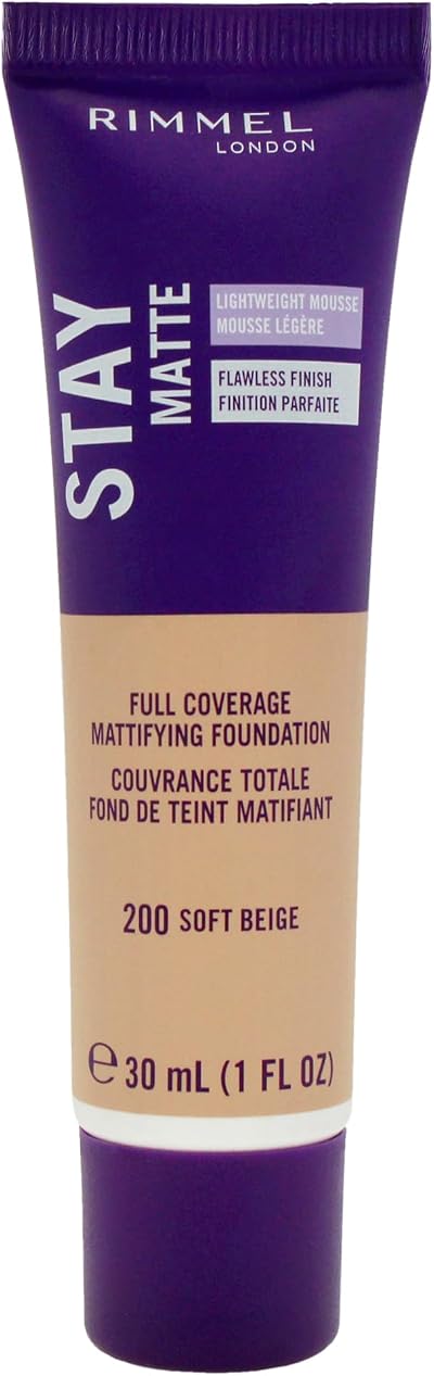 Rimmel London Stay Matte Foundation 200 Soft Beige 30ml